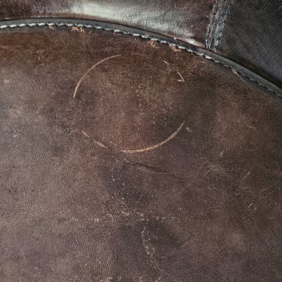 Leather Darien Luxury Bar Oval Serving Brown Handle Tray - Picture 8 of 8